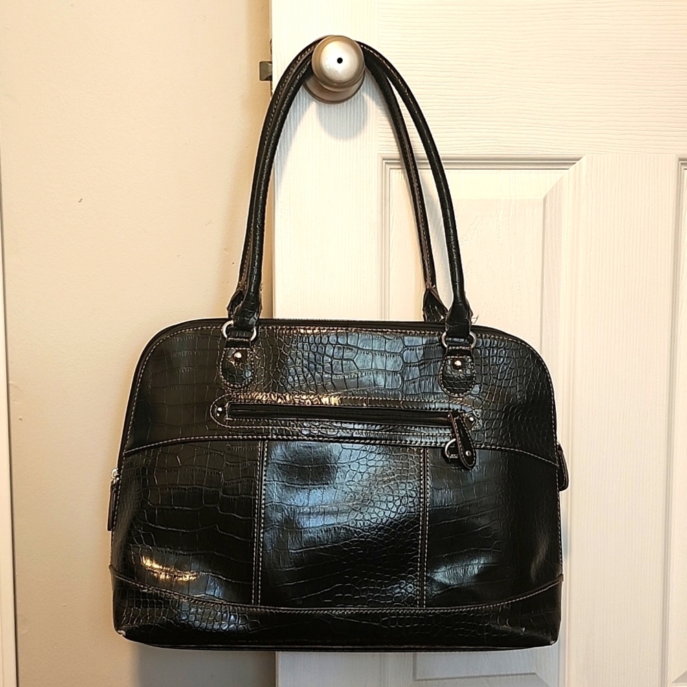 🍁BEAUTIFUL Crocodile Embossed Large Faux Leather Tote